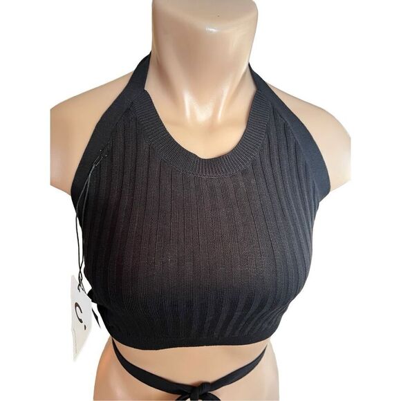 Callahan Knitwear Greta Halter in Black - Picture 2 of 5